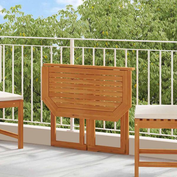 vidaXL Mesa para terraza bistró madera maciza de acacia 90x50x75 cm