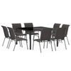 vidaXL Juego de comedor de jard&iacute;n 9 piezas acero