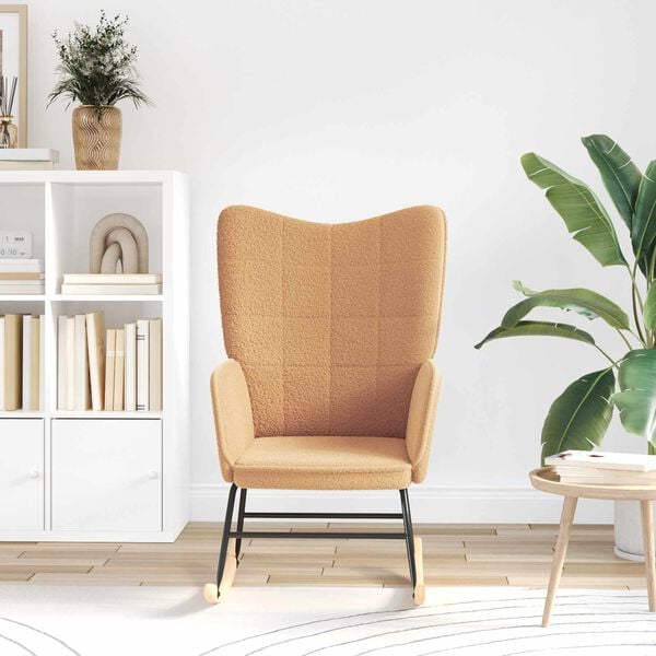 vidaXL Mecedora Beige Tela Sherpa