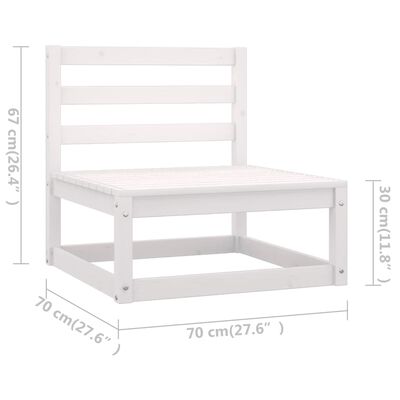 vidaXL Set de muebles de jardín 6 piezas blanco madera maciza de pino