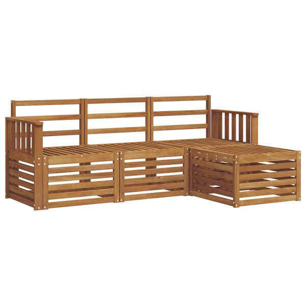vidaXL Juegos de sof&aacute;s 4 pcs Natural Madera de Acacia S&oacute;lida