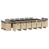 vidaXL Set comedor de jard&iacute;n 17 pzas con cojines rat&aacute;n sint&eacute;tico beige