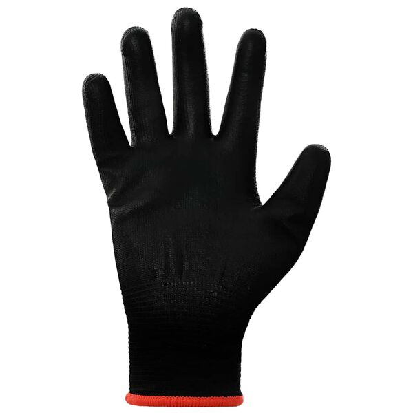 vidaXL Guantes de Trabajo 12 pcs Negro 7 / S Poli&eacute;ster