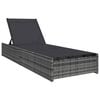 vidaXL Tumbona Gris 200.5 x 70 x 75 cm rat&aacute;n sint&eacute;tico