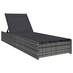 vidaXL Tumbona Gris 200.5 x 70 x 75 cm rat&aacute;n sint&eacute;tico