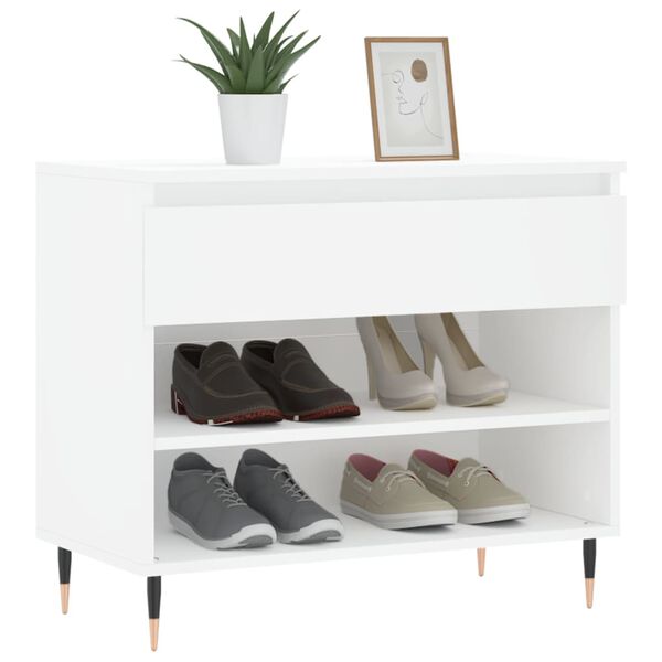 vidaXL Mueble zapatero madera contrachapada blanco 70x36x60 cm