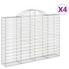 vidaXL Cestas gaviones 4 uds forma de arco hierro 200x30x140/160 cm