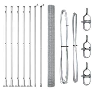 vidaXL Poste de Valla Plateado