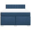 vidaXL Cama box spring con colch&oacute;n tela azul 140x200 cm