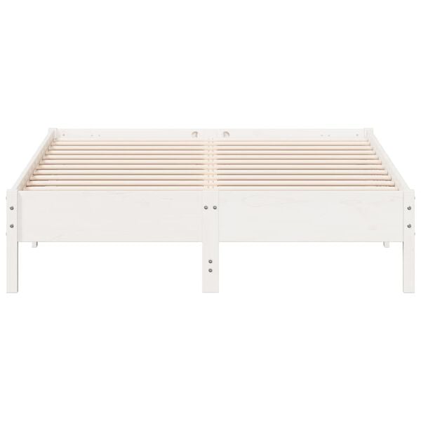 vidaXL Estructura de cama sin colch&oacute;n madera de pino blanca 120x200 cm