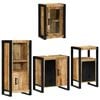 vidaXL Juego de muebles de ba&ntilde;o 4 pcs Marr&oacute;n Madera de mango s&oacute;lido