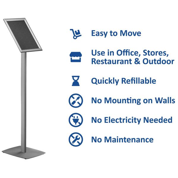Europel Soporte informativo con marco A4 25 mm aluminio