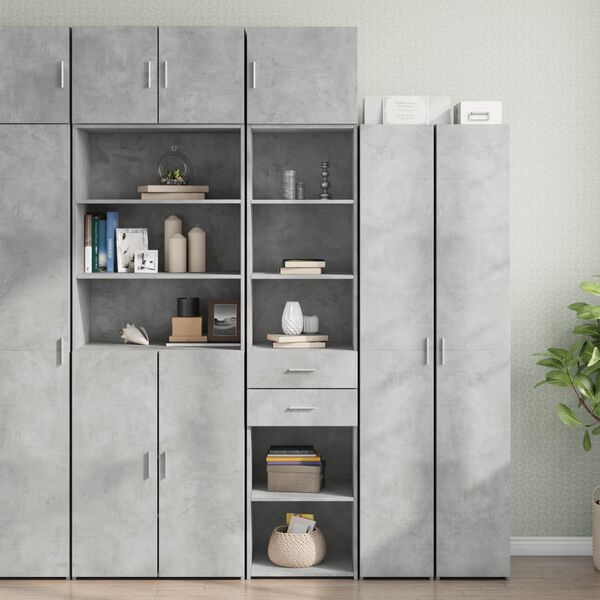 vidaXL Armario estrecho madera ingenier&iacute;a gris hormig&oacute;n 45x42,5x225 cm
