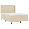 vidaXL Cama tipo Box Spring con colch&oacute;n Crema 190 x 140 cm tela