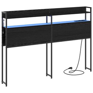 vidaXL Cabecero con almacenamiento Roble negro Madera de ingenier&iacute;a