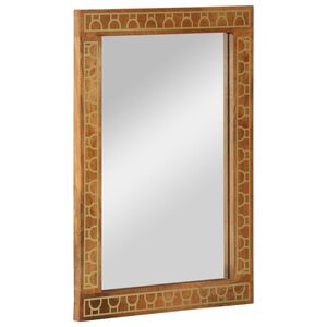 vidaXL Espejo de ba&ntilde;o madera maciza de acacia y vidrio 50x70x2,5 cm