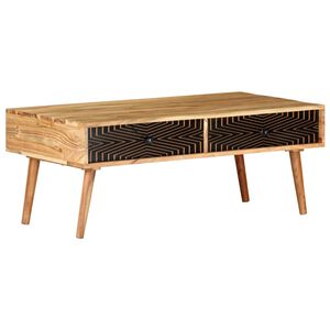 vidaXL Mesa de centro madera maciza de acacia 100x50x39 cm
