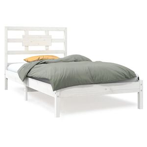 vidaXL Estructura de cama madera maciza de pino blanca 90x200 cm