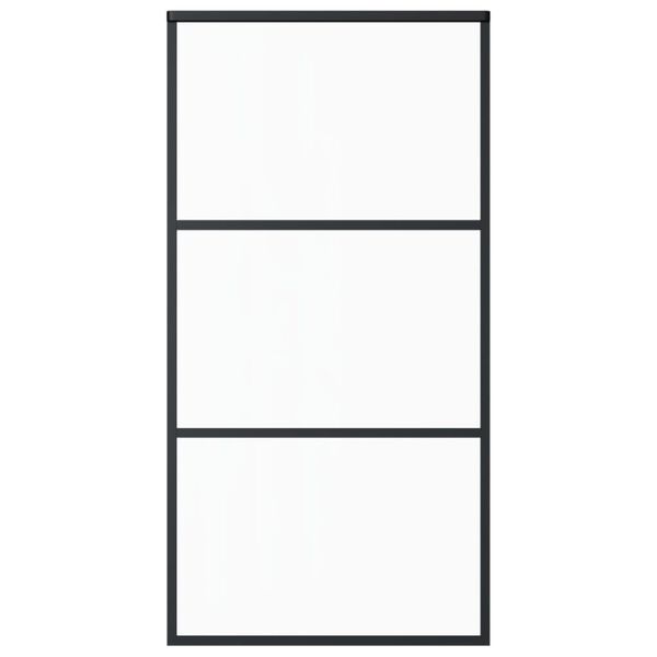 vidaXL Puerta corredera con herrajes ESG vidrio y aluminio 102x205 cm