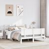 vidaXL Estructura de cama con cabecero sin colch&oacute;n blanco 140x190 cm