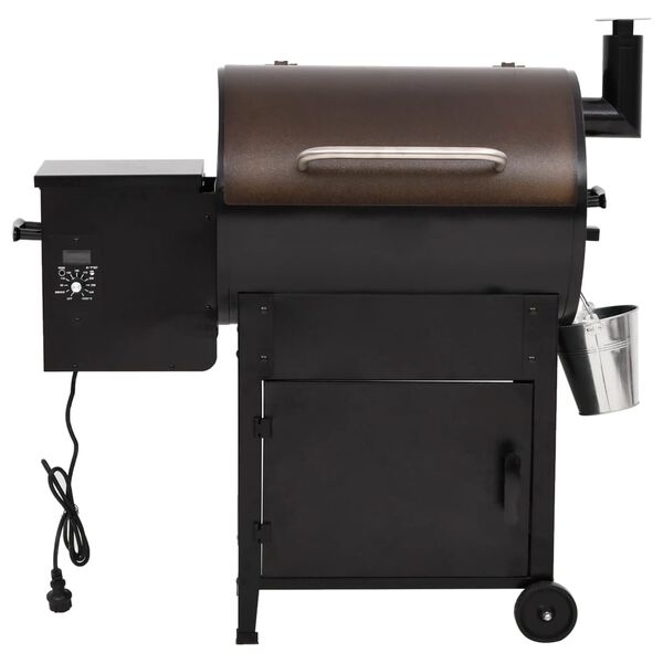 vidaXL Barbacoa de pellets con chimenea hierro negro 104 cm