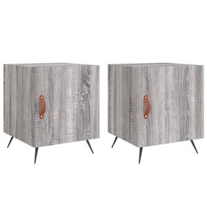 vidaXL Mesitas noche 2 uds madera ingenier&iacute;a gris Sonoma 40x40x50 cm