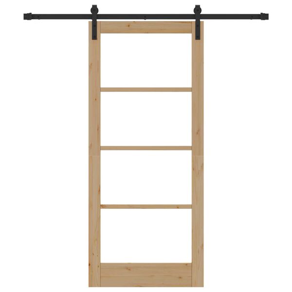 vidaXL Puerta Corredera ORKDAL Natural y negro 86 x 198,5 cm