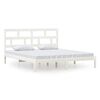 vidaXL Estructura cama de madera maciza blanca super king 180x200 cm