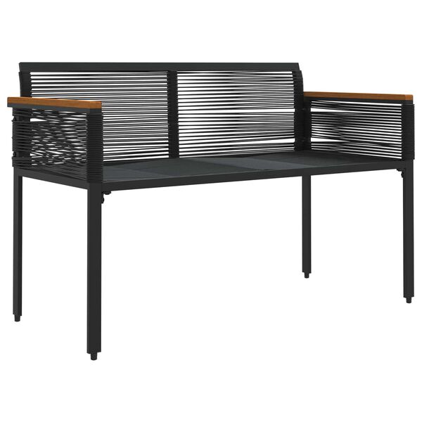 vidaXL Banco de exterior Negro 117 x 54 x 74.5 cm rat&aacute;n sint&eacute;tico