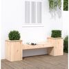 vidaXL Banco con jardineras madera maciza de pino 184,5x39,5x56,5 cm