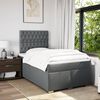 vidaXL Cama box spring con colch&oacute;n tela gris oscuro 120x200 cm