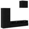vidaXL Unidades de pared para TV 4 uds. Roble Negro