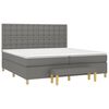 vidaXL Cama box spring con colch&oacute;n tela gris oscuro 200x200 cm