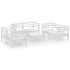 vidaXL Juego de muebles de jard&iacute;n 7 piezas madera maciza pino blanco