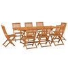 vidaXL Set comedor de jard&iacute;n 9 piezas madera maciza acacia 220x90x75cm