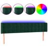 vidaXL Cabecero con LED de terciopelo verde oscuro 183x16x78/88 cm