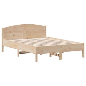 vidaXL Estructura de cama sin colch&oacute;n madera maciza de pino 135x190 cm