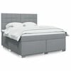 vidaXL Cama box spring con colch&oacute;n tela gris claro 180x200 cm