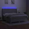 vidaXL Cama box spring colch&oacute;n y luces LED tela gris claro 160x200 cm