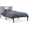 vidaXL Estructura cama sin colch&oacute;n con cabecero metal negro 90x200 cm