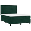 vidaXL Cama box spring con colch&oacute;n terciopelo verde oscuro 140x200 cm