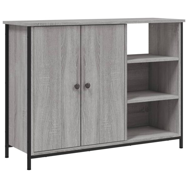 vidaXL Aparador de madera de ingeniería gris Sonoma 100x33x75 cm