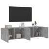 vidaXL Muebles para TV de pared 2 unidades gris hormig&oacute;n 80x30x41 cm