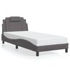 vidaXL Estructura de cama Viana sin colch&oacute;n cuero sint&eacute;tico gris 90x200 cm
