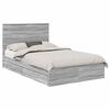 vidaXL Cama con almacenamiento con cabecera Gris Sonoma 135 x 190 cm