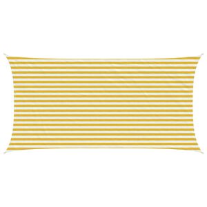 vidaXL Toldo Vela Amarillo y blanco 2,5 x 5 m HDPE