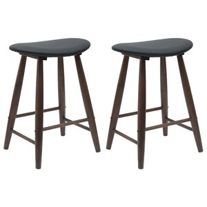 vidaXL Sillas de comedor 2 uds. Madera de Caucho S&oacute;lido Marr&oacute;n Claro