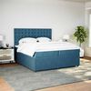 vidaXL Cama box spring con colch&oacute;n terciopelo azul oscuro 200x200 cm