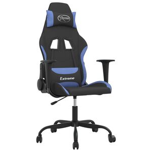vidaXL Silla gaming tela negro y azul