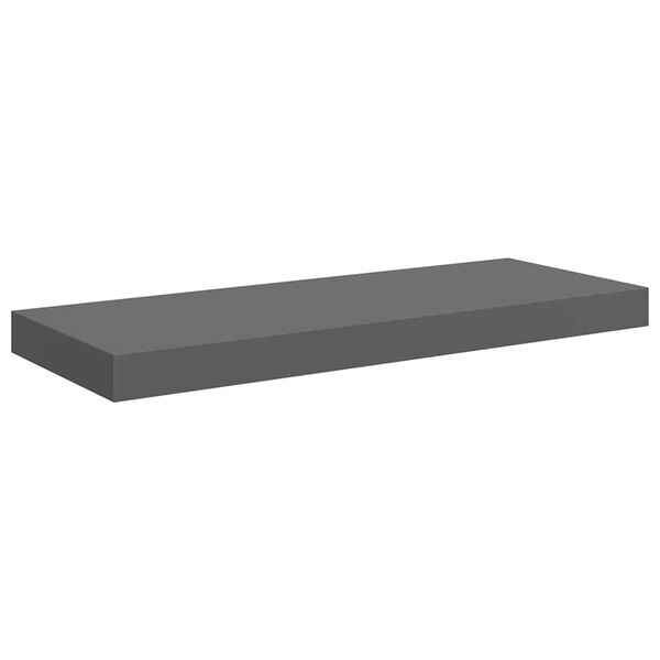 vidaXL Estante flotante de pared MDF gris brillo 60x23,5x3,8 cm